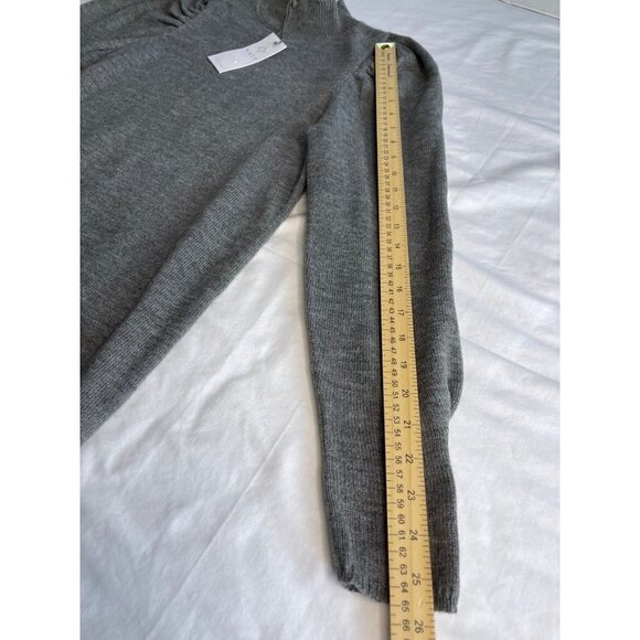 NWT WAYF Size S Lola Puff Sleeve Mock Neck Sweater Mini Dress Gray - Picture 8 of 10
